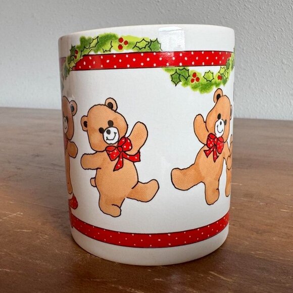 Vintage Norcrest “Friends Make Christmas Magic” Ceramic Mug, Teddy Bear Holiday - Picture 4 of 7